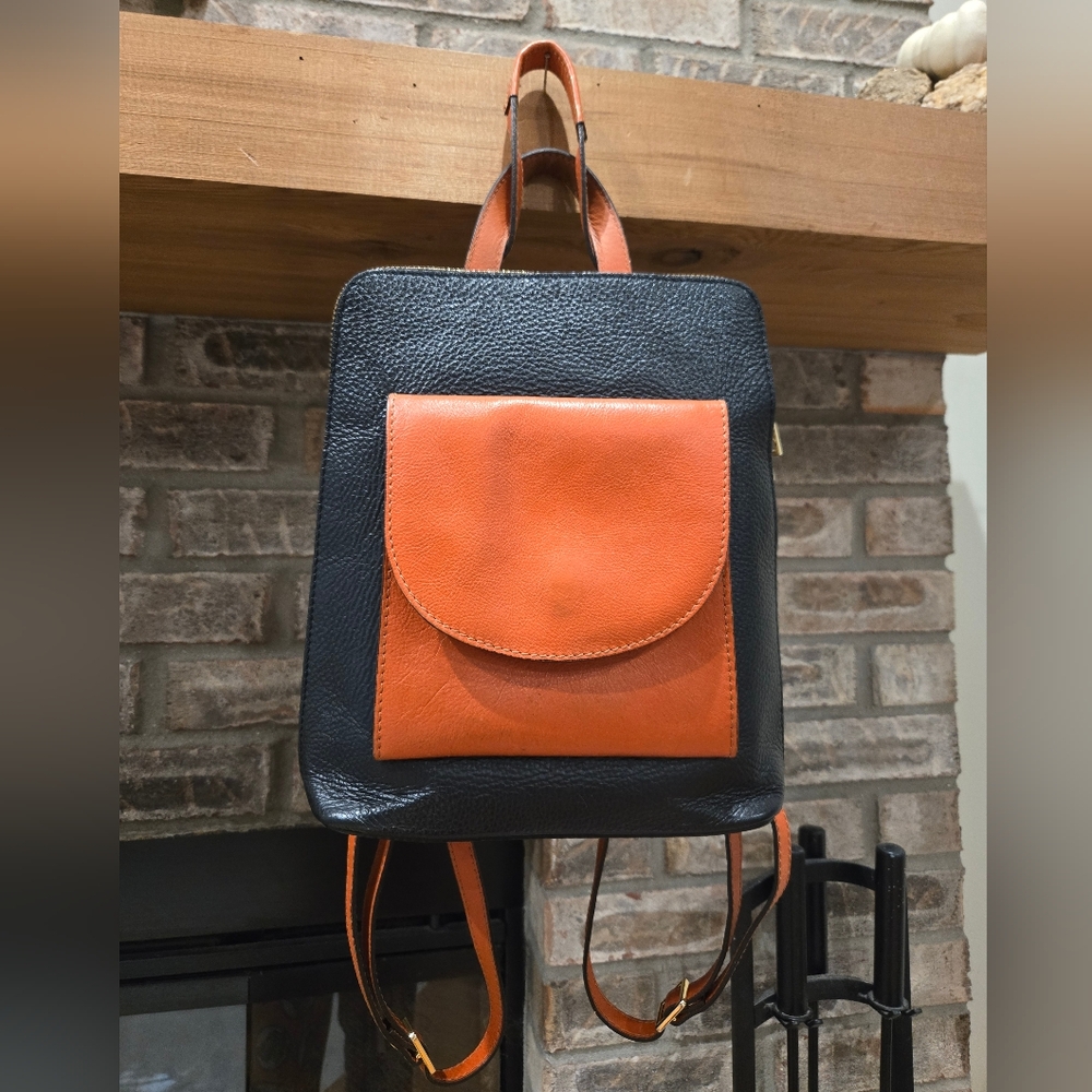 Divina Firenze Italian Pebbled Leather Backpack Handbag